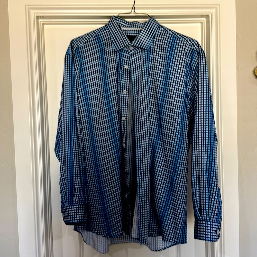 Maceoo brand luxury men’s button down collared shirt.